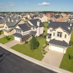 Suburban houses. High angle view.