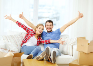 Couple sitting on couch