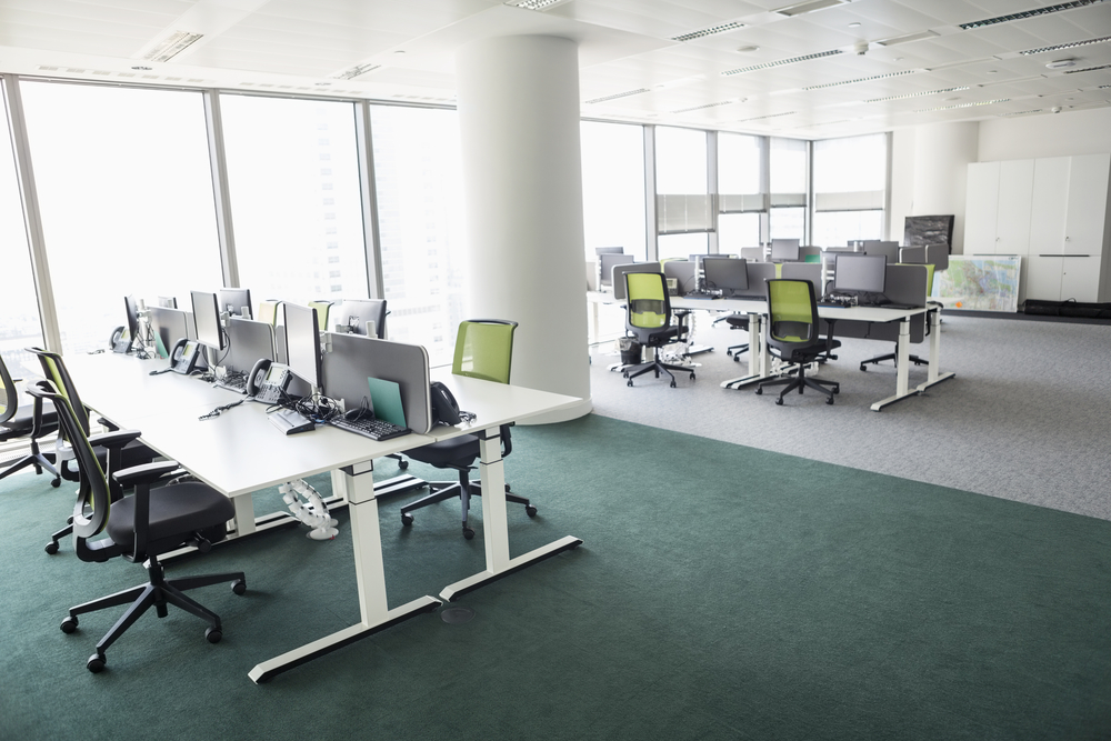 Empty office desks
