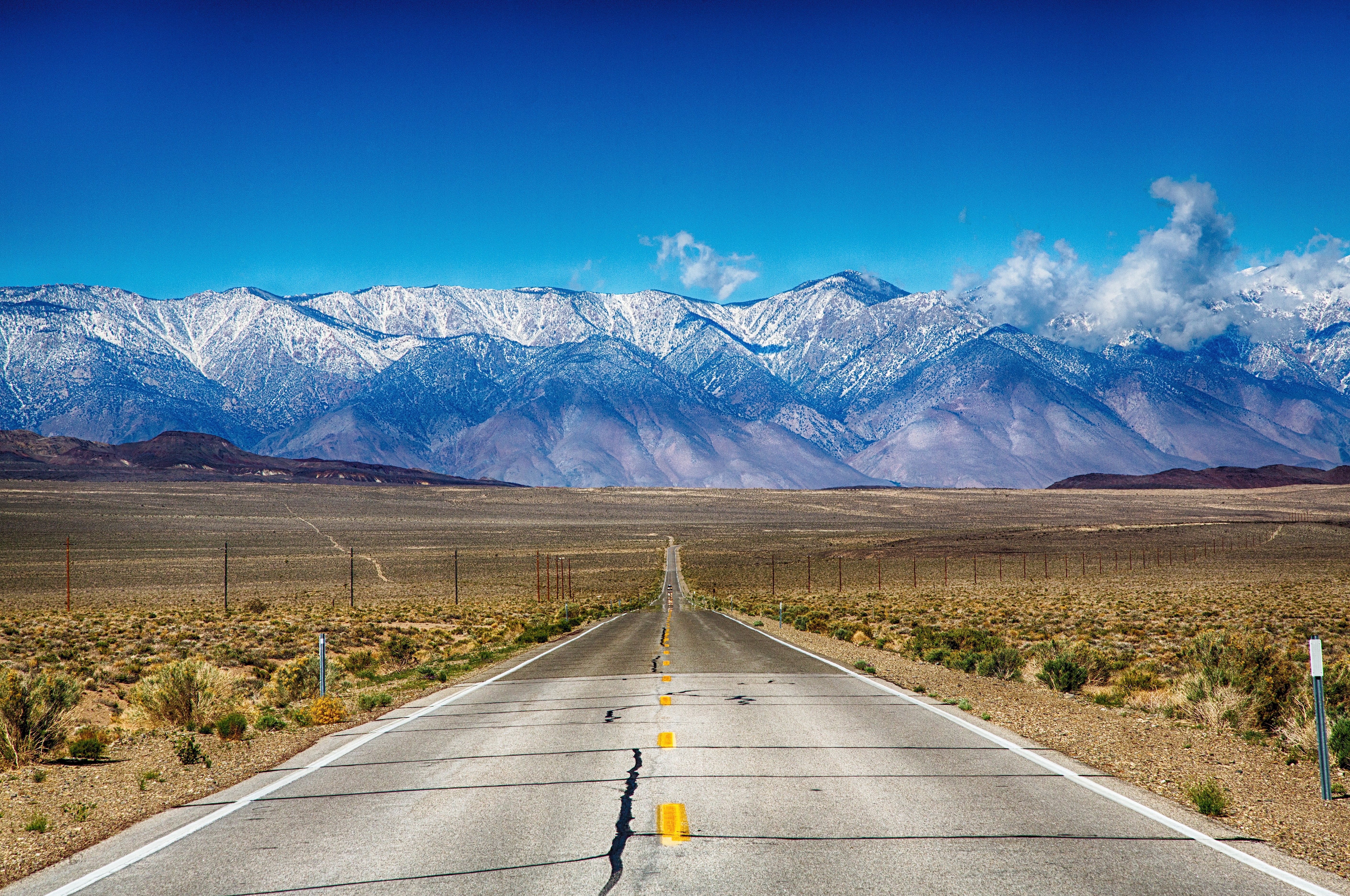 Summer road trip into mountains.